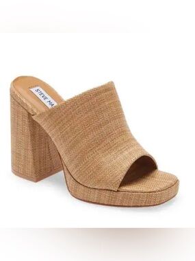Steve Madden Pilars Raffia Platform Mule Heel